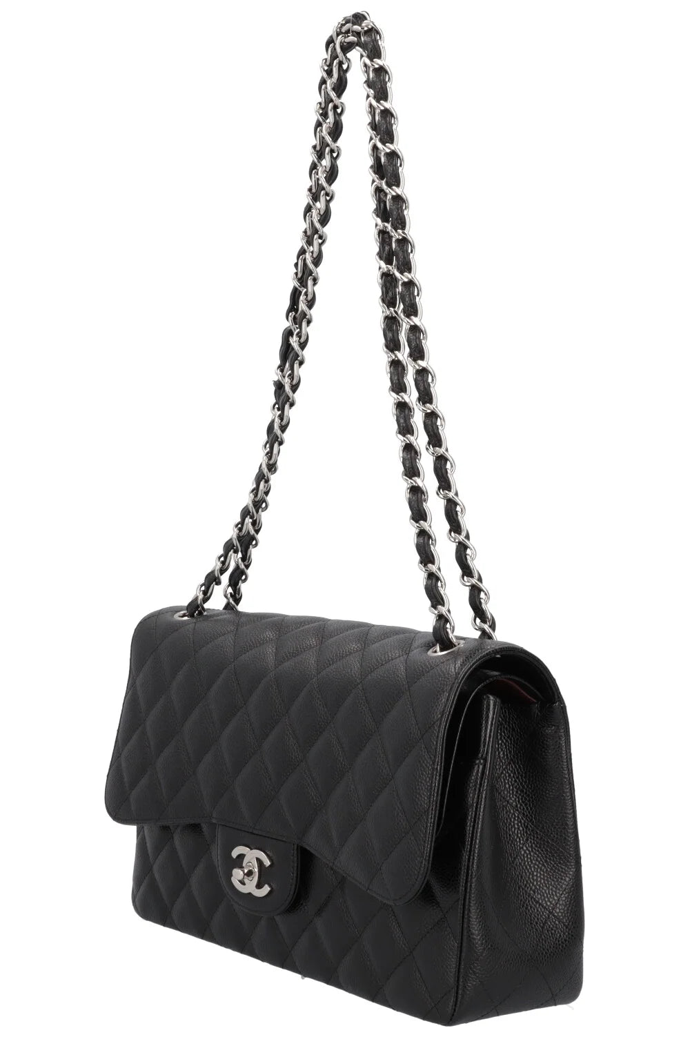 CHANEL Grand Classique Double Rabat Cuir Caviar Noir