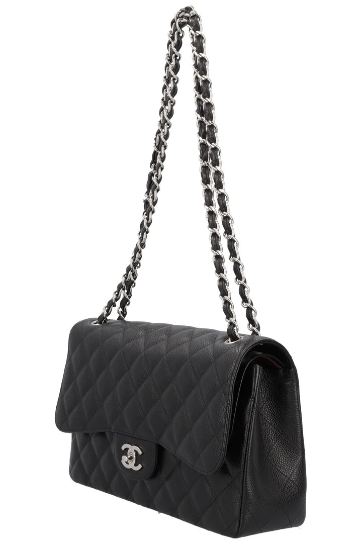 CHANEL Grand Classique Double Rabat Cuir Caviar Noir
