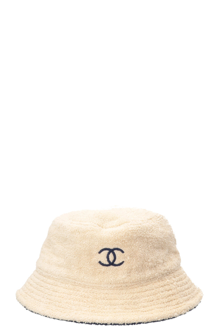 CHANEL Bucket Hat Terry Cloth Beige