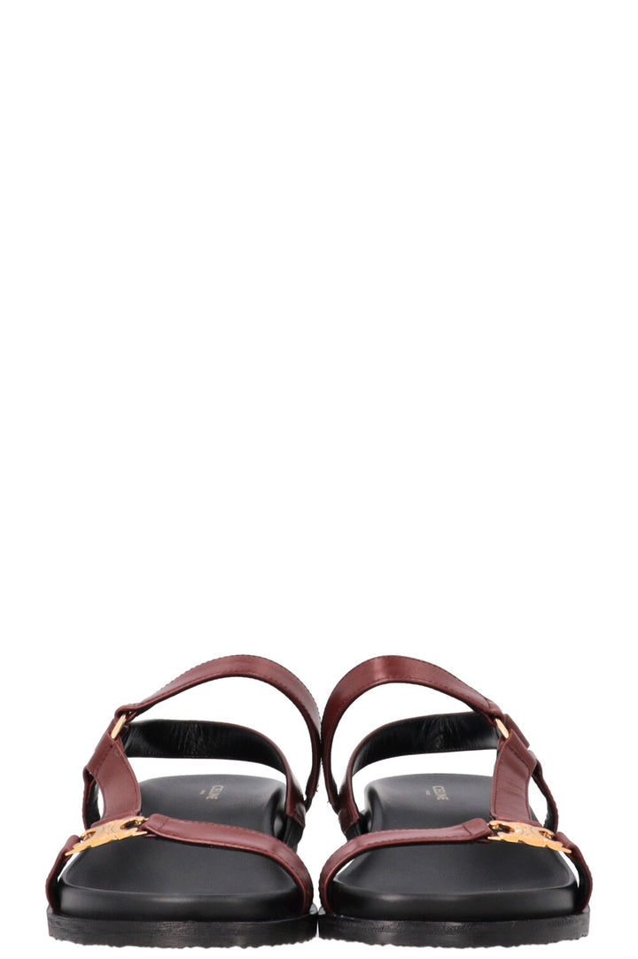 CELINE Maud Triomphe Sandals Leather Burgundy