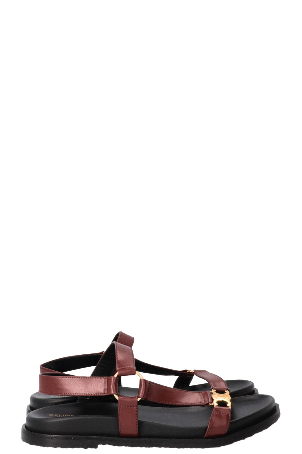 CELINE Maud Triomphe Sandals Leather Burgundy