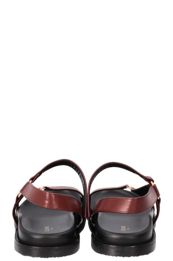 CELINE Maud Triomphe Sandals Leather Burgundy