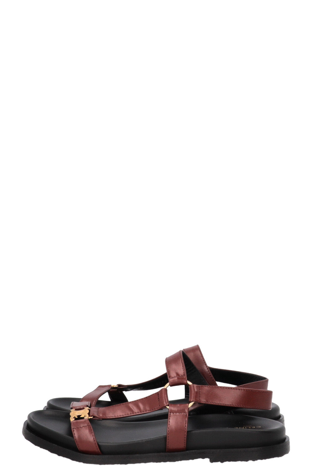 CELINE Maud Triomphe Sandals Leather Burgundy