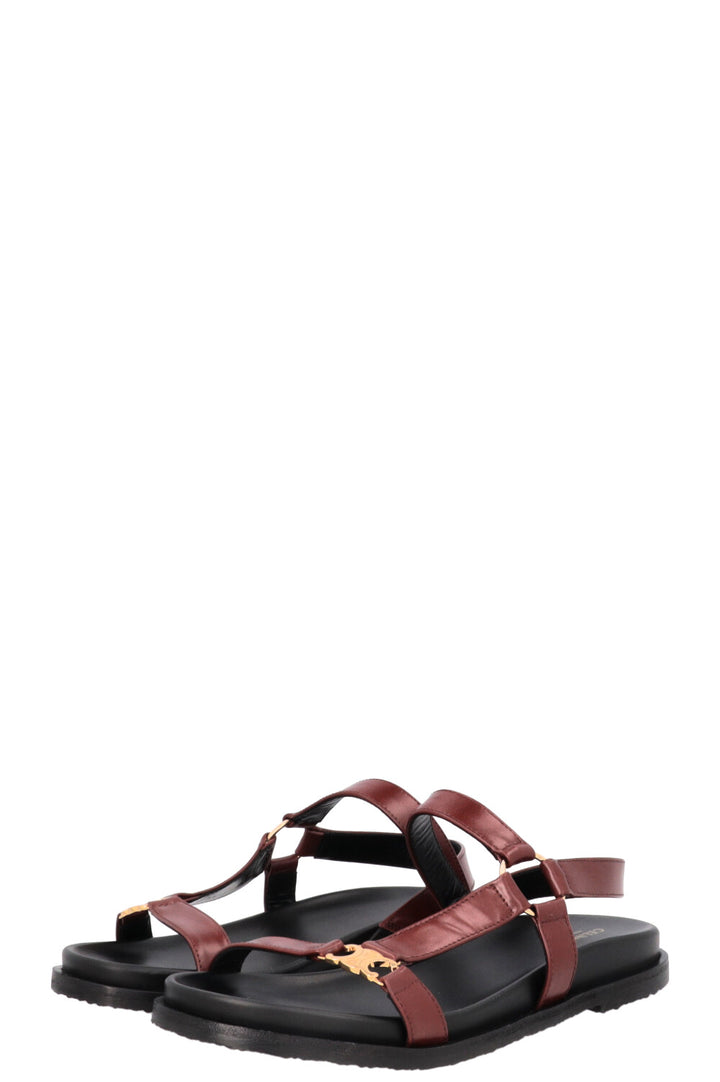 CELINE Maud Triomphe Sandals Leather Burgundy