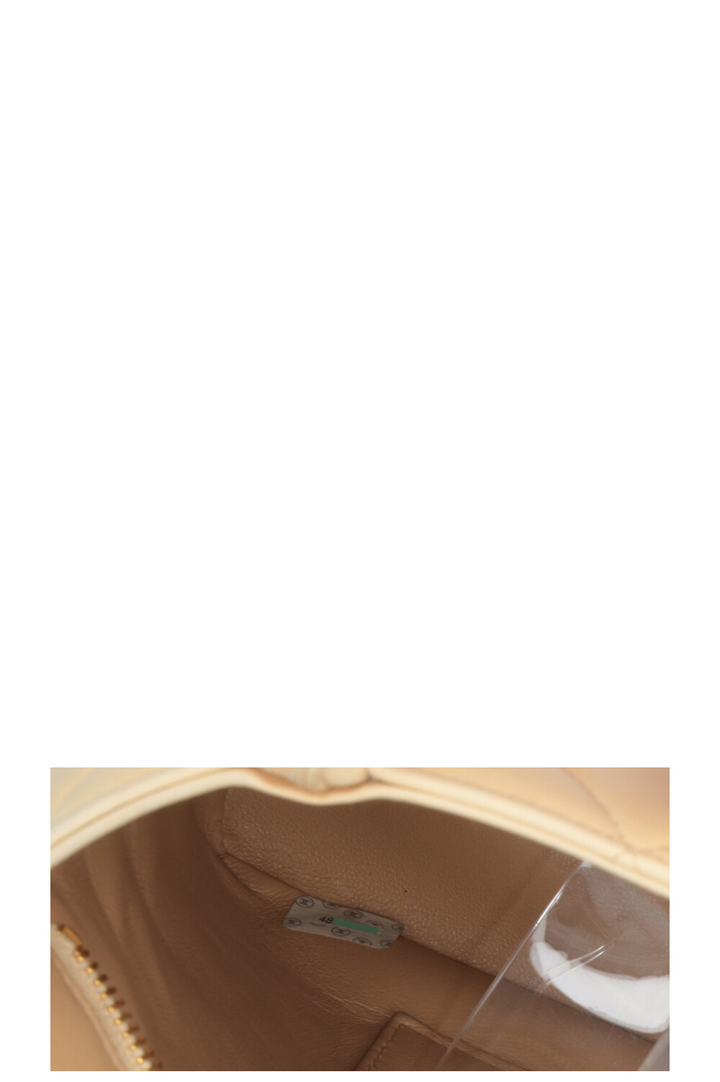 CHANEL Medallion Tote Bag Leather Beige