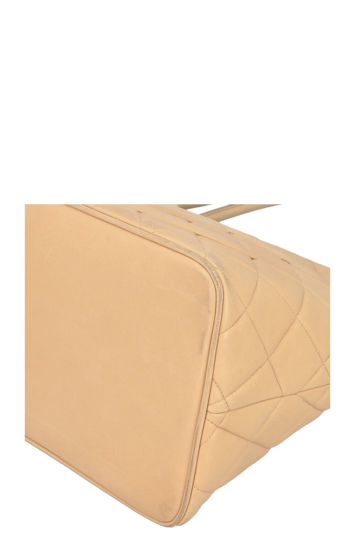 CHANEL Medallion Tote Bag Leather Beige