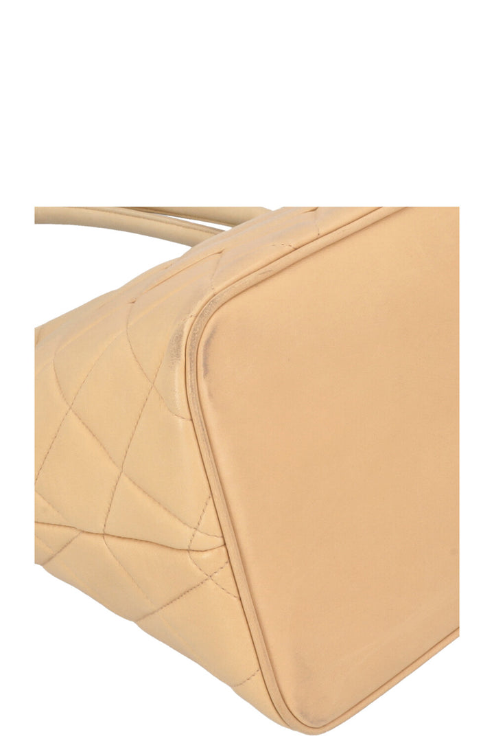 CHANEL Medallion Tote Bag Leather Beige
