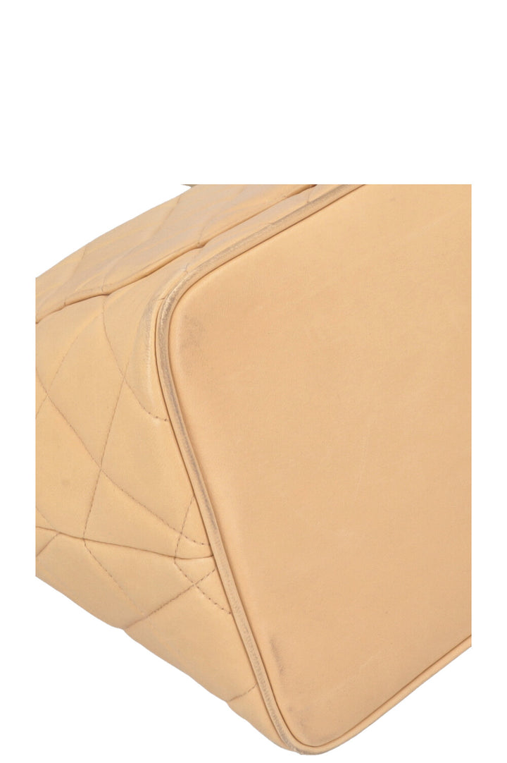 CHANEL Medallion Tote Bag Leather Beige