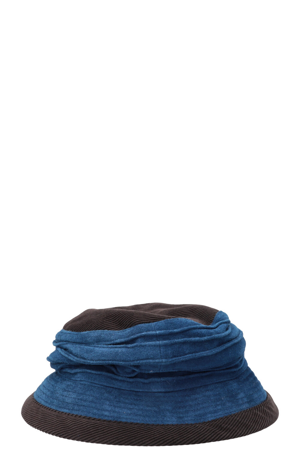 HERMÈS Corduroy Hat Brown Blue