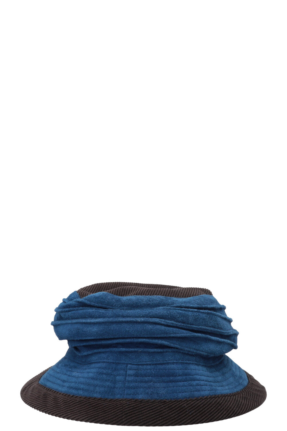 HERMÈS Corduroy Hat Brown Blue