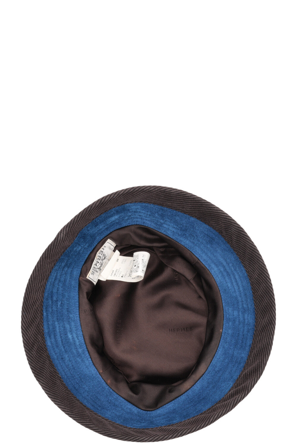 HERMÈS Corduroy Hat Brown Blue