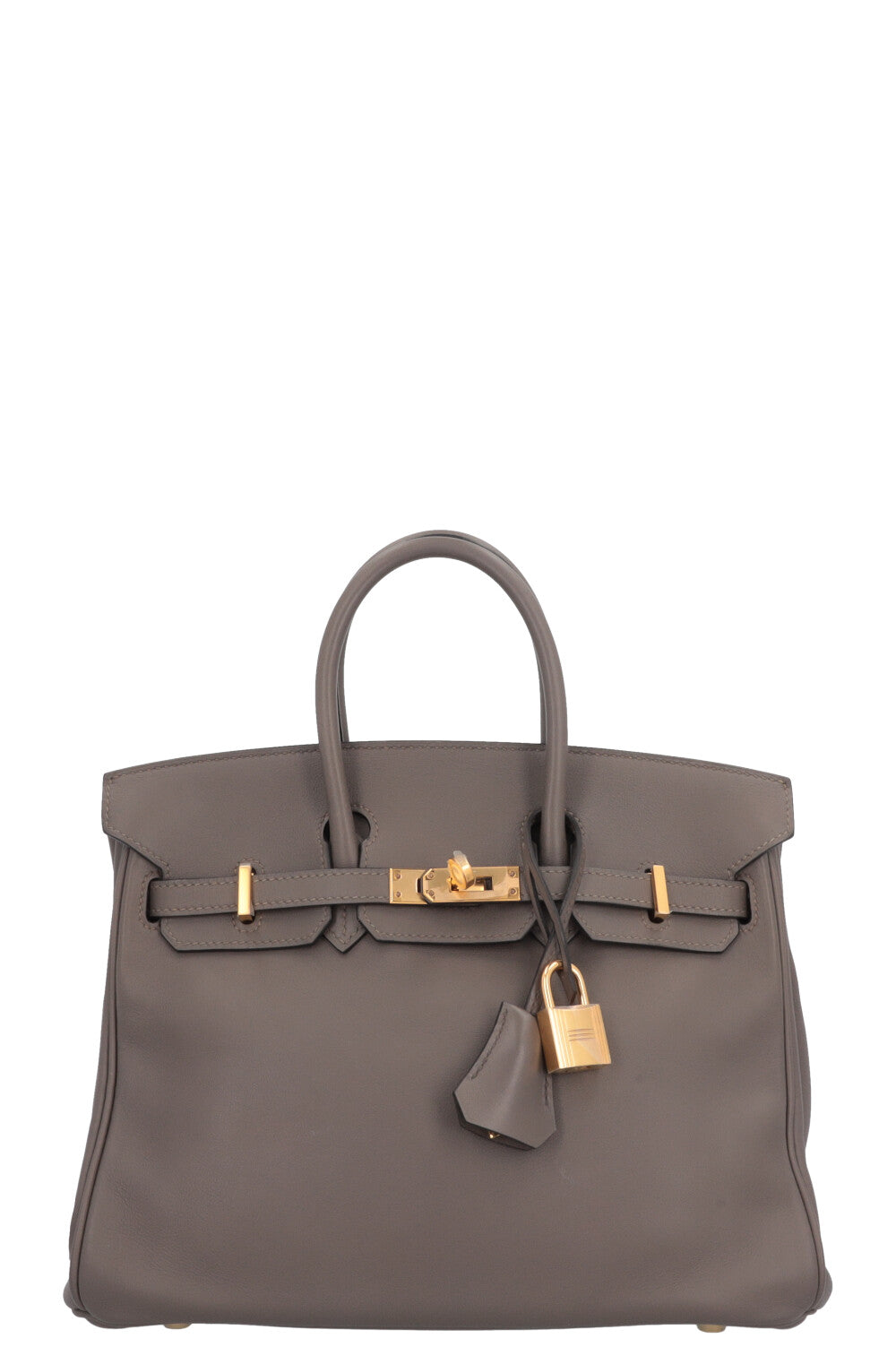 HERMÈS Birkin 25 Retourne Swift Etain Gold