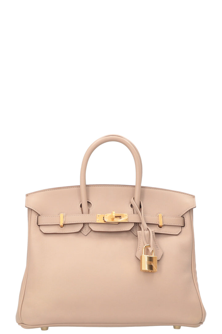 HERMÈS Birkin 25 Retourne Swift Argile Gold