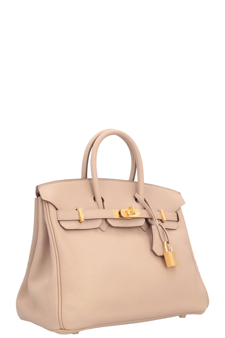 HERMÈS Birkin 25 Retourne Swift Argile Gold