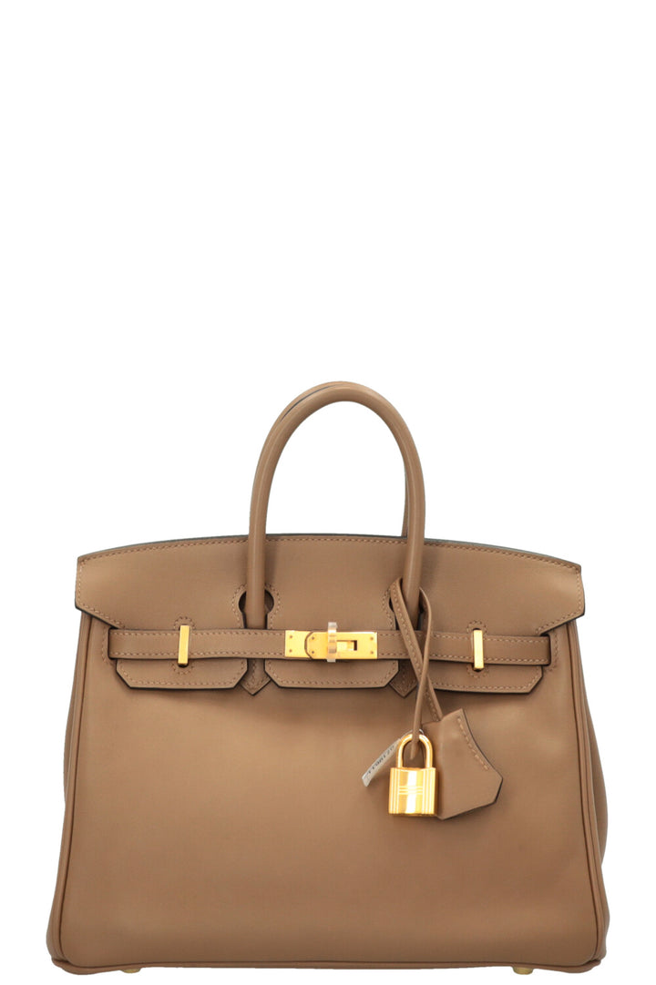 HERMÈS Birkin 25 Retourne Swift Beige De Weimar
