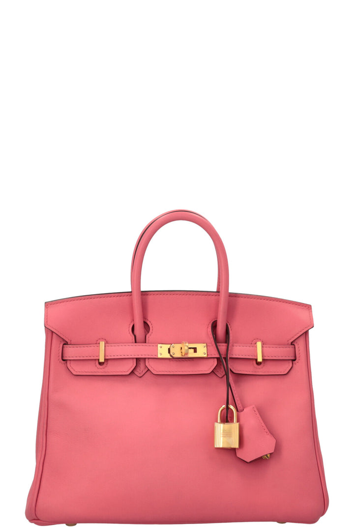 HERMÈS Birkin 25 Retourne Swift Rose Lipstick