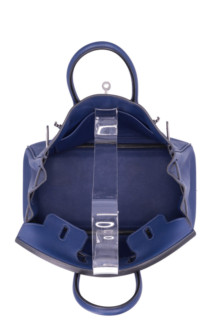 HERMÈS Birkin 25 Retourne Swift Bleu Saphir