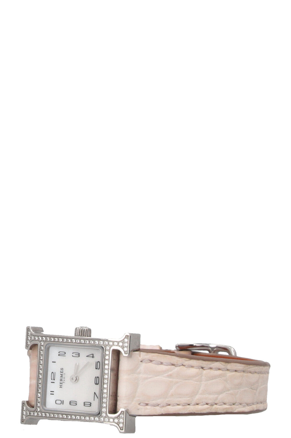 HERMÈS Mini Heure H Diamants Alligator