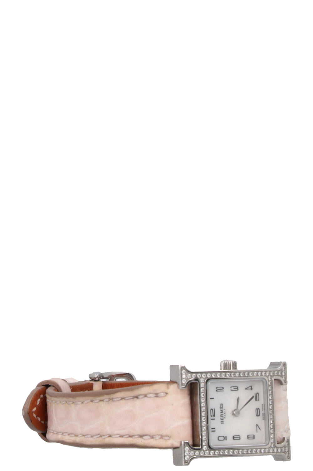 HERMÈS Mini Heure H Diamants Alligator