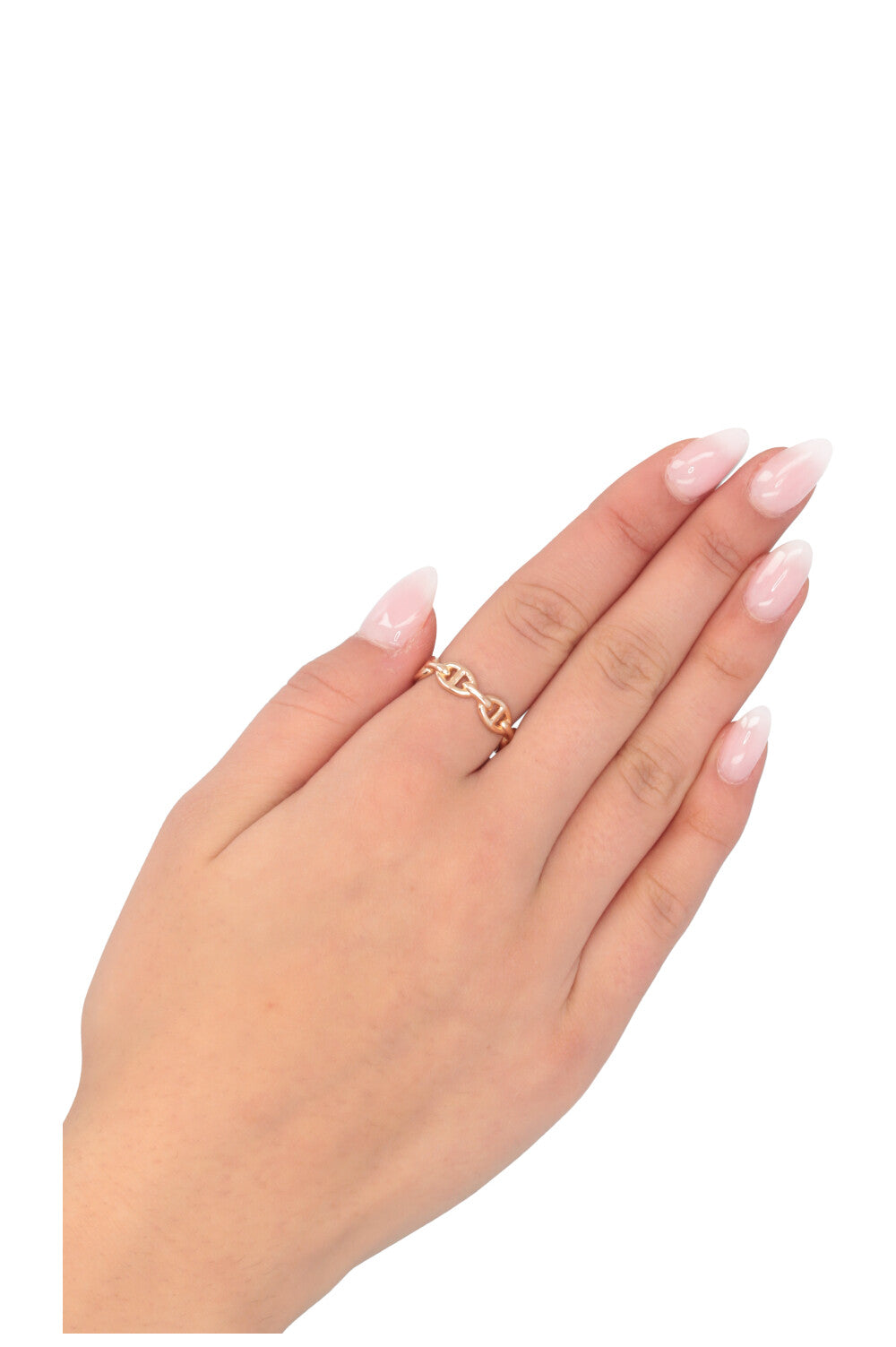 HERMÈS Bague Chaîne D'Ancre or rose