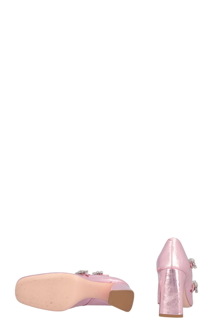 ROGER VIVIER Tres Vivier Babies Mini Metallic Pink Heels