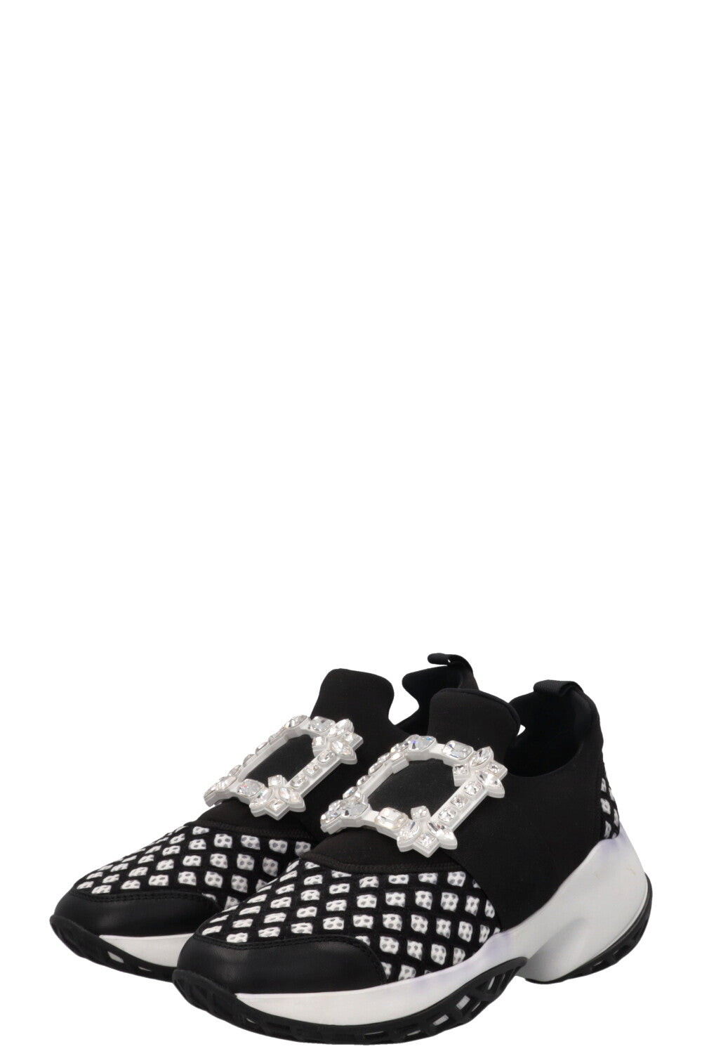 ROGER VIVIER Viv' Run Strass Buckle Sneakers Black