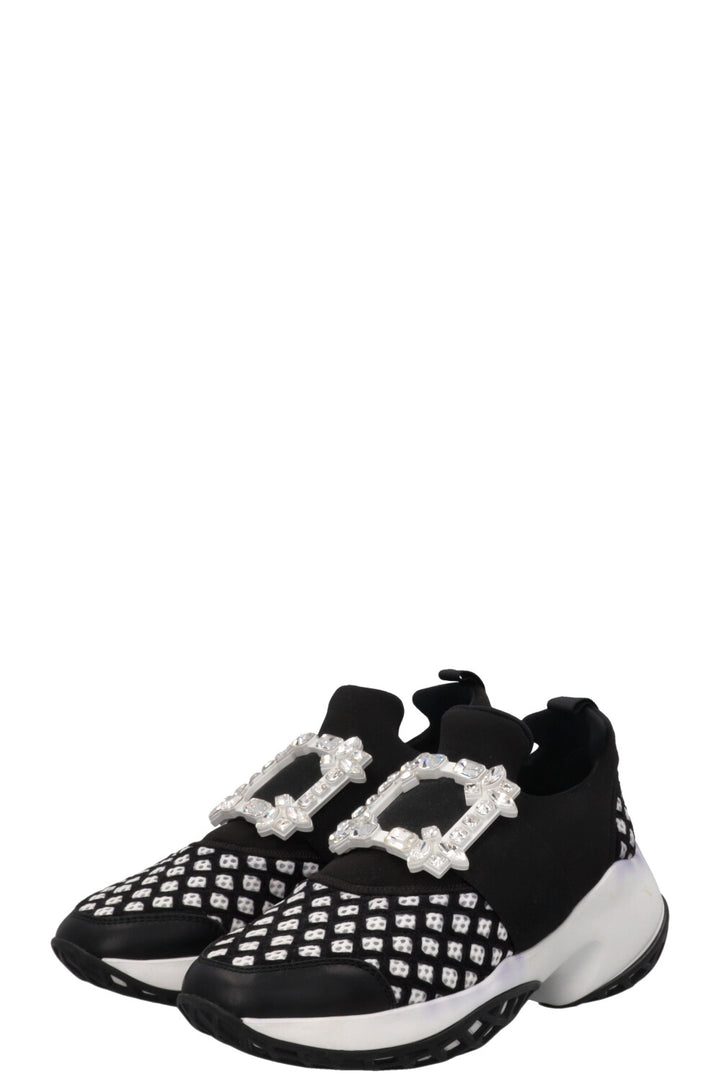 ROGER VIVIER Viv' Run Strass Buckle Sneakers Black
