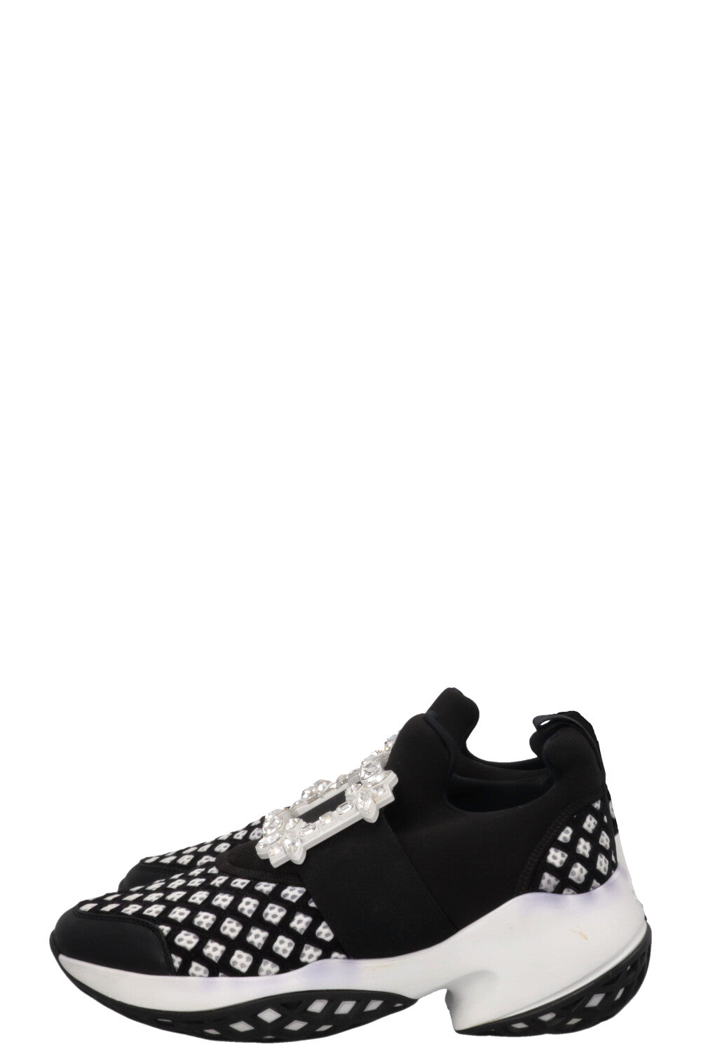 ROGER VIVIER Viv' Run Strass Buckle Sneakers Black