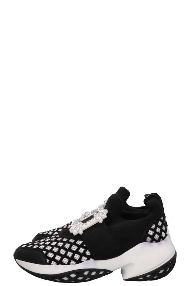 ROGER VIVIER Viv' Run Strass Buckle Sneakers Black