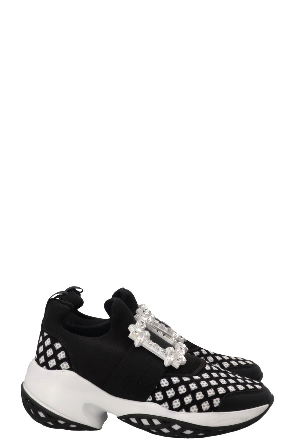 ROGER VIVIER Viv' Run Strass Buckle Sneakers Black