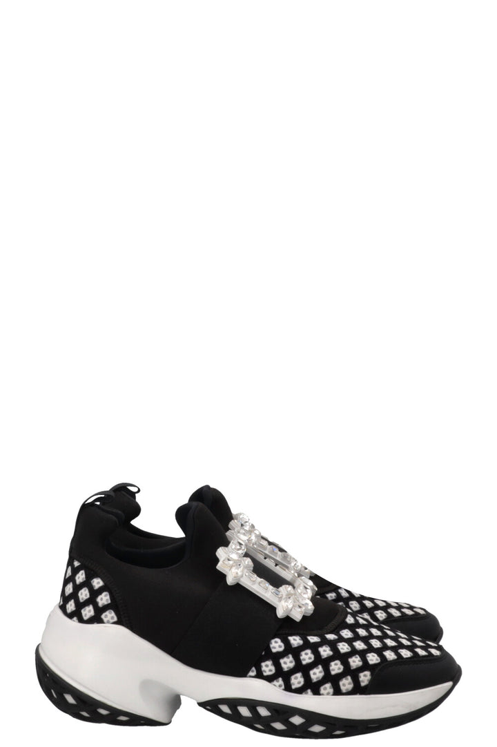 ROGER VIVIER Viv' Run Strass Buckle Sneakers Black
