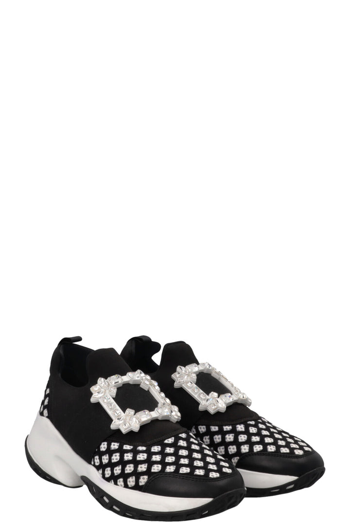ROGER VIVIER Viv' Run Strass Buckle Sneakers Black