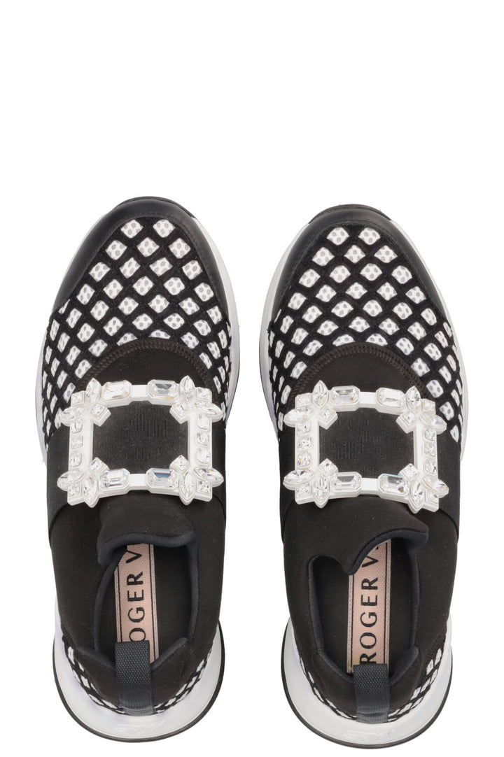 ROGER VIVIER Viv' Run Strass Buckle Sneakers Black