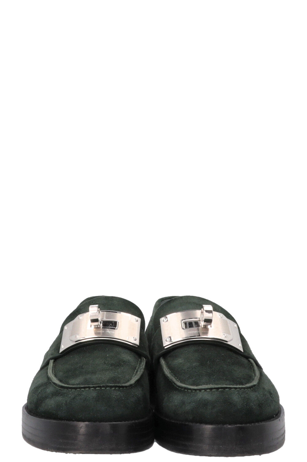 HERMÈS Hot Mocassins Vert Fonce Suede