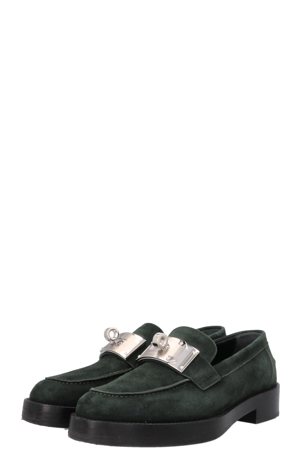 HERMÈS Hot Mocassins Vert Fonce Suede