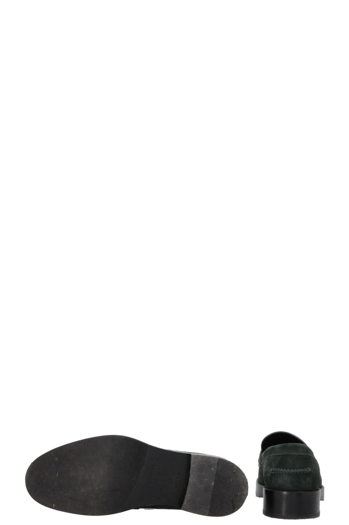 HERMÈS Hot Mocassins Vert Fonce Suede