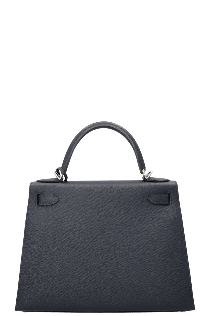HERMÈS Kelly 28 Sellier Fer à Cheval Epsom Bleu Indigo Bleu Électrique