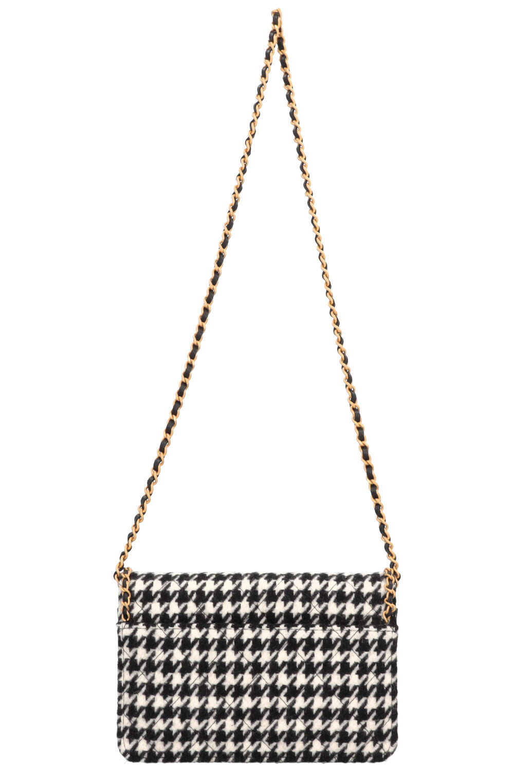 CHANEL Heart CC Houndstooth WOC Black White