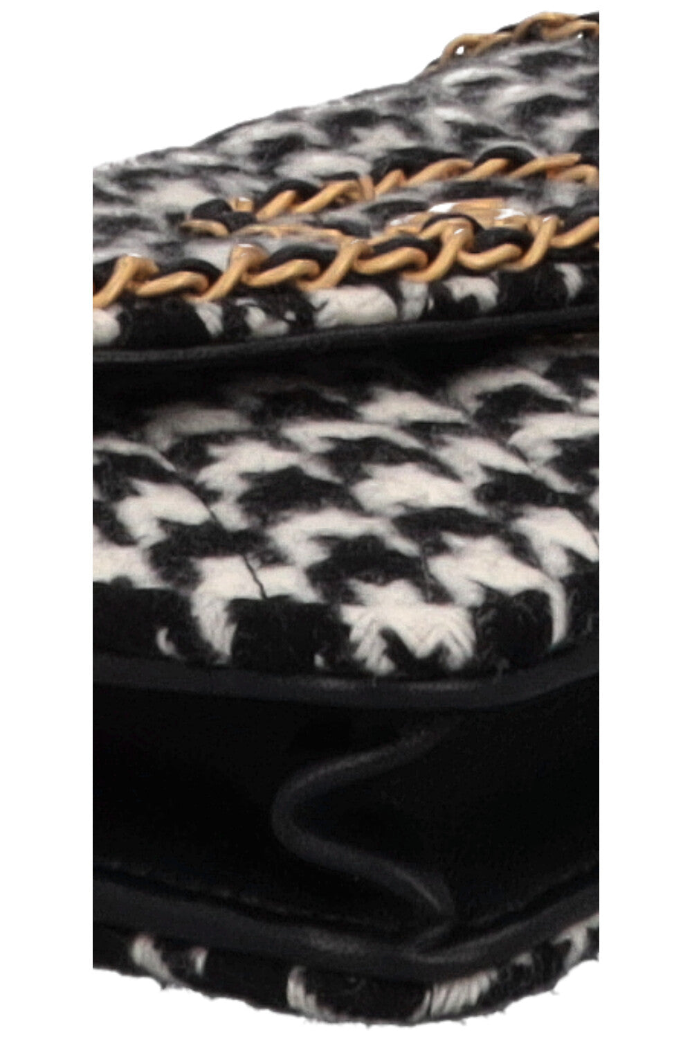 CHANEL Heart CC Houndstooth WOC Black White