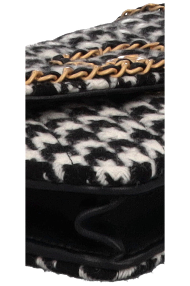 CHANEL Heart CC Houndstooth WOC Black White