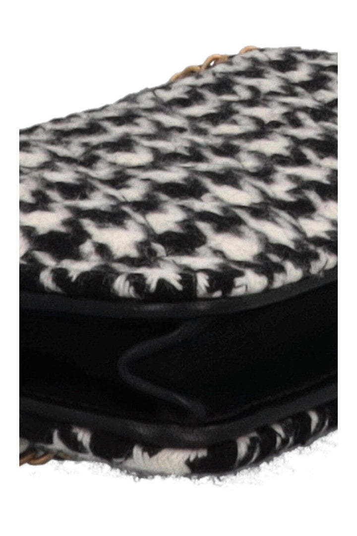 CHANEL Heart CC Houndstooth WOC Black White