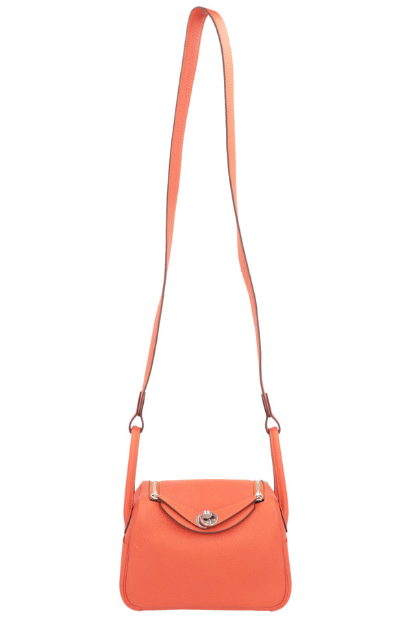 HERMÈS Mini Lindy Clemence Feu