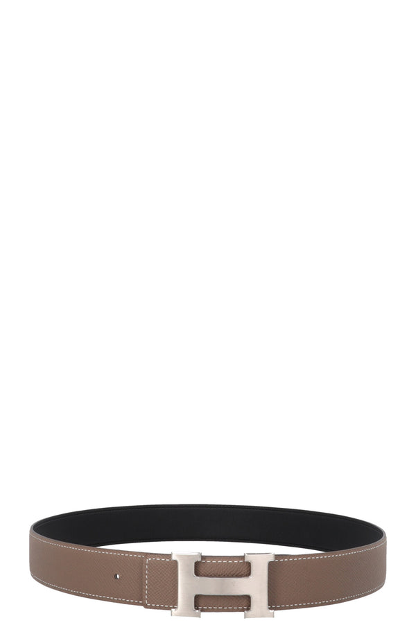 Ceinture HERMÈS Constance H 32 Palladium Etoupe Noir