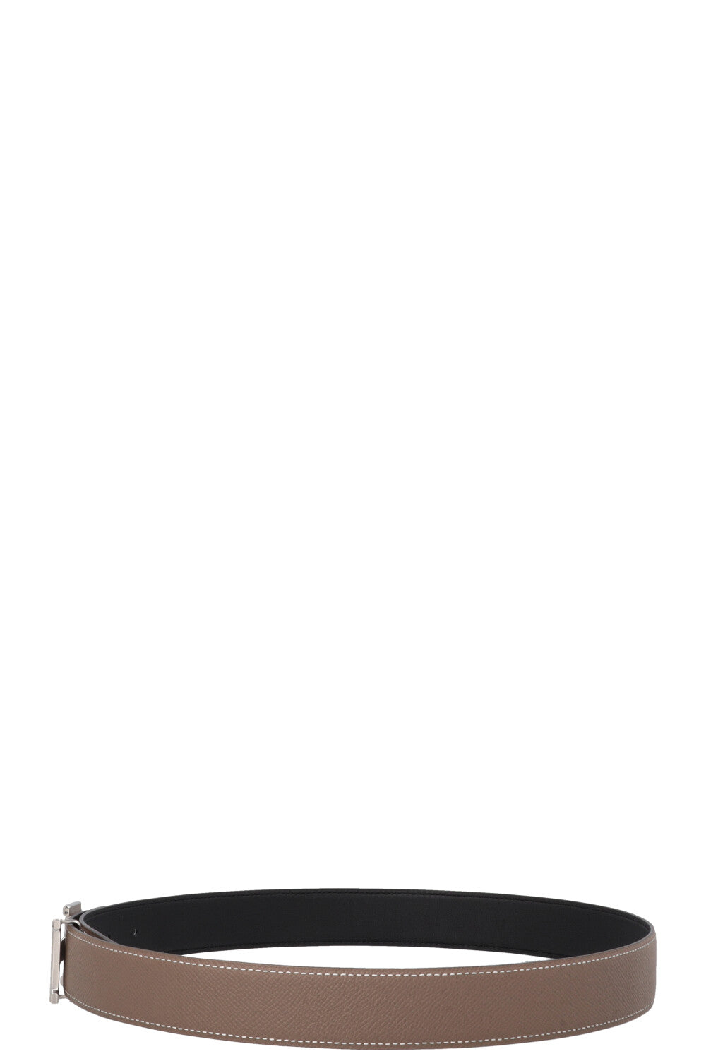 HERMÈS Constance H 32 Belt Palladium Etoupe Noir