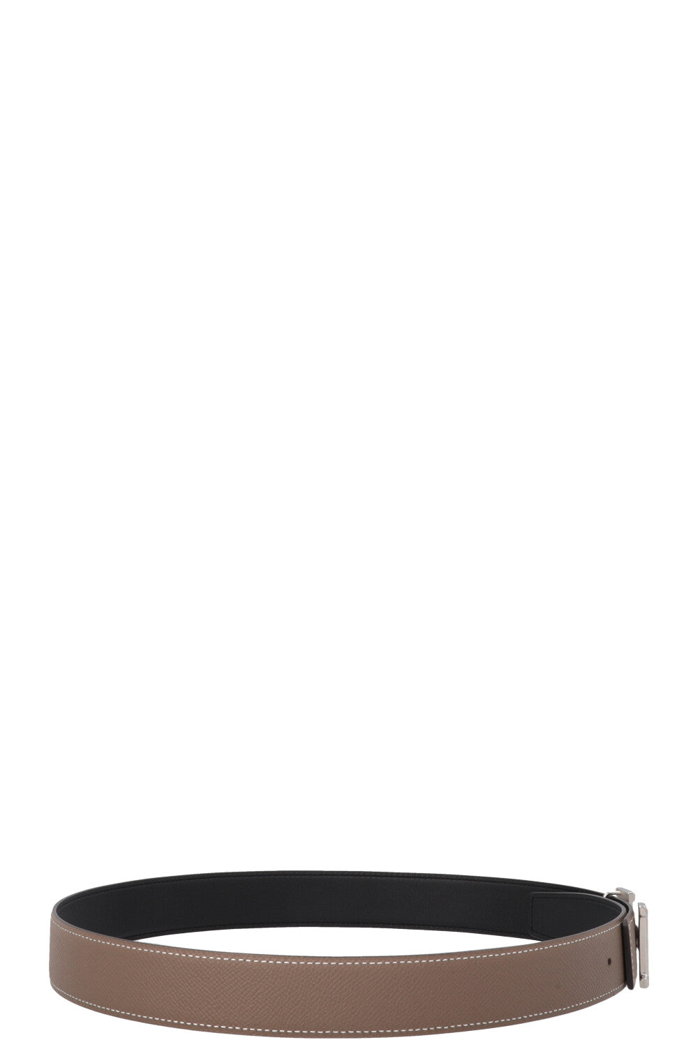 HERMÈS Constance H 32 Belt Palladium Etoupe Noir