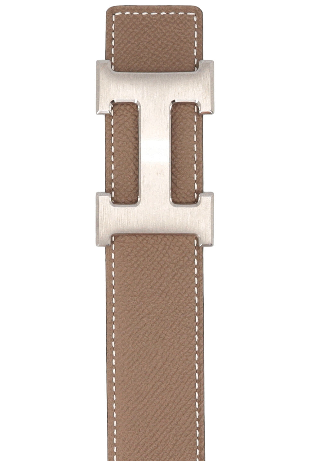 HERMÈS Constance H 32 Belt Palladium Etoupe Noir