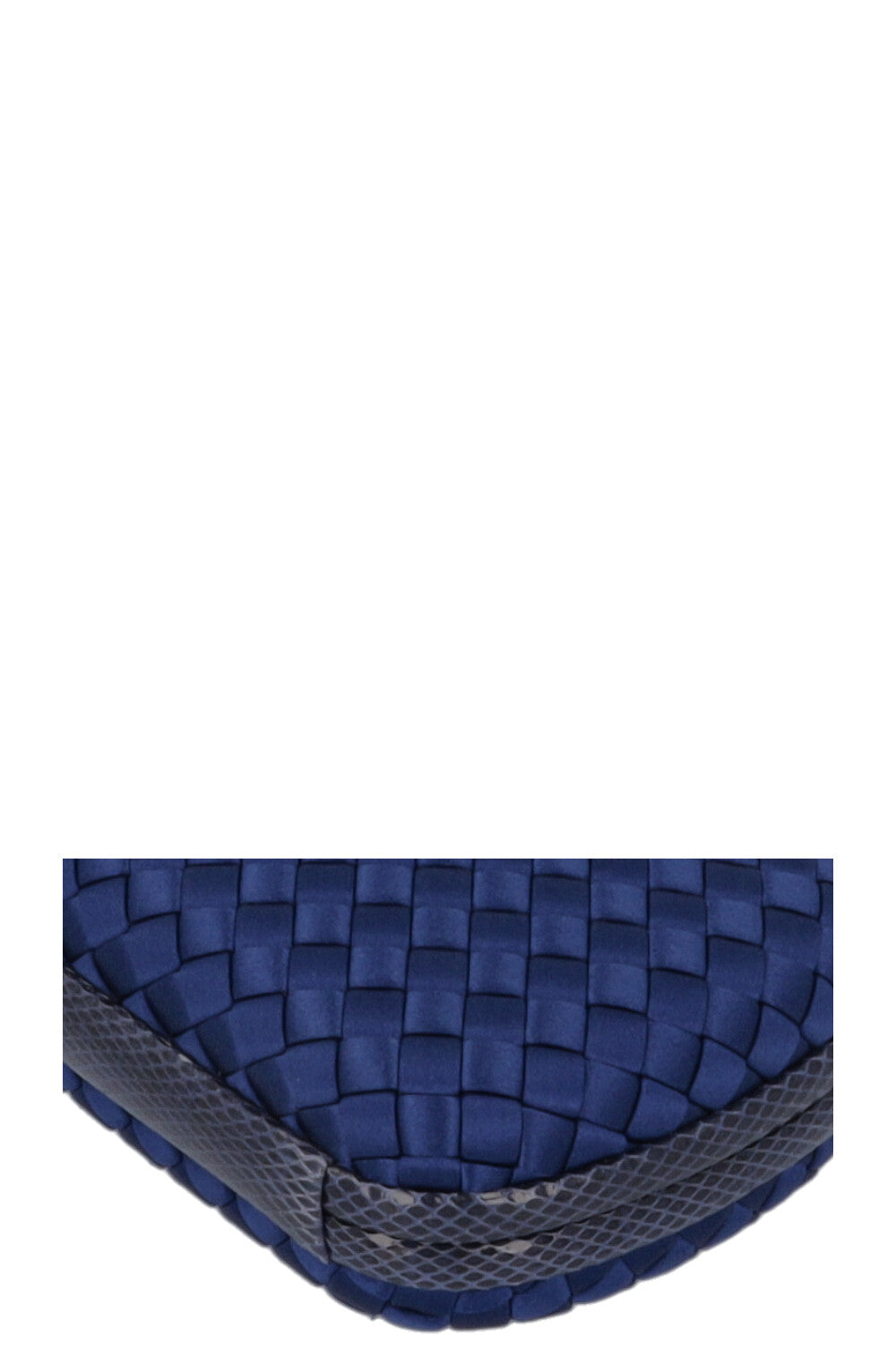 BOTTEGA VENETA Knot Clutch Blue Snakeskin