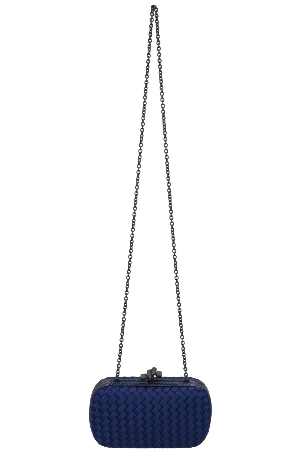 BOTTEGA VENETA Knot Clutch Blue Snakeskin