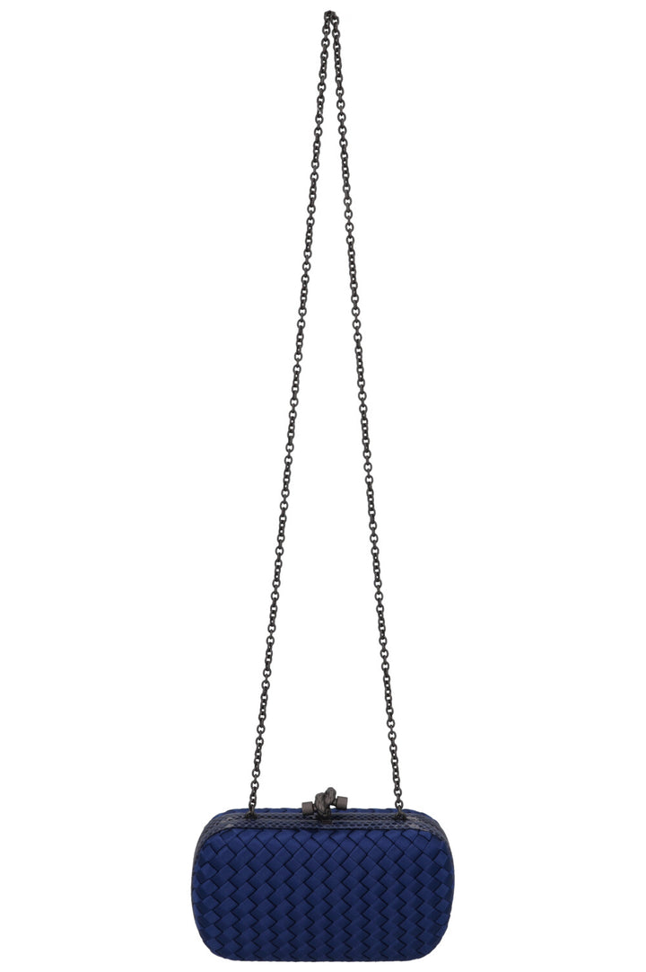 BOTTEGA VENETA Knot Clutch Blue Snakeskin