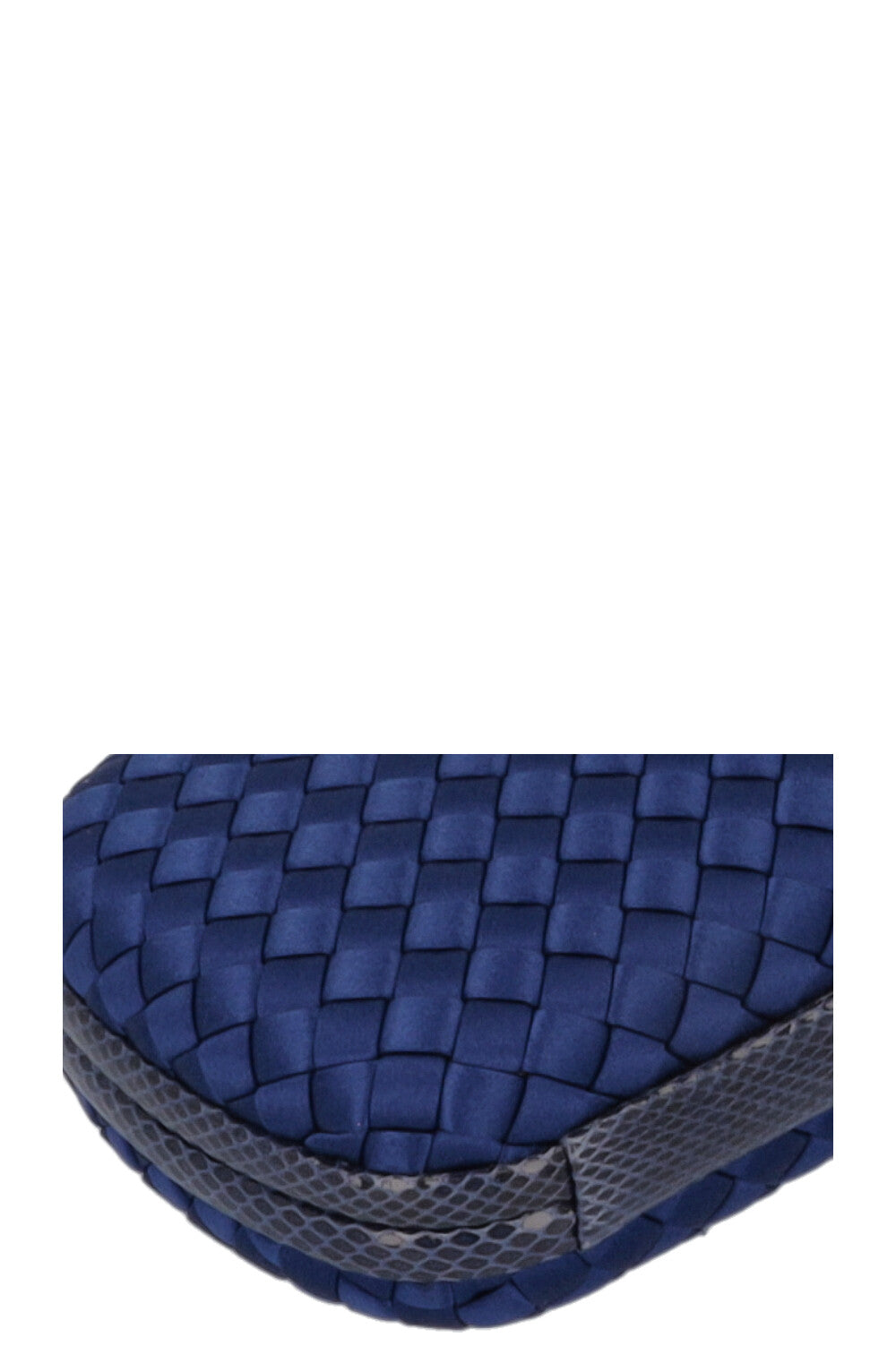 BOTTEGA VENETA Knot Clutch Blue Snakeskin